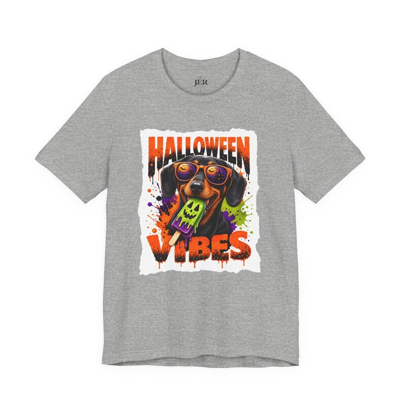 Halloween Vibes Dachshund Tee | Halloween Dog Graphic T-Shirt image 11