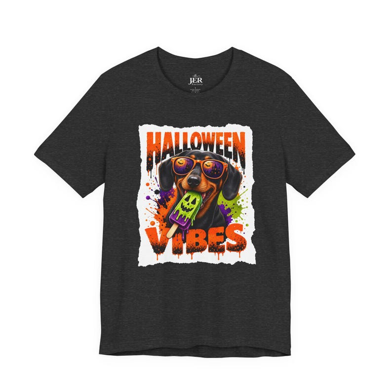 Halloween Vibes Dachshund Tee | Halloween Dog Graphic T-Shirt image 12