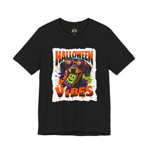 Halloween Vibes Dachshund Tee | Halloween Dog Graphic T-Shirt image 4