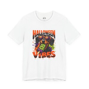 Halloween Vibes Dachshund Tee | Halloween Dog Graphic T-Shirt image 2