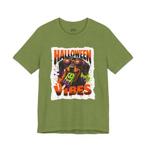 Halloween Vibes Dachshund Tee | Halloween Dog Graphic T-Shirt image 10