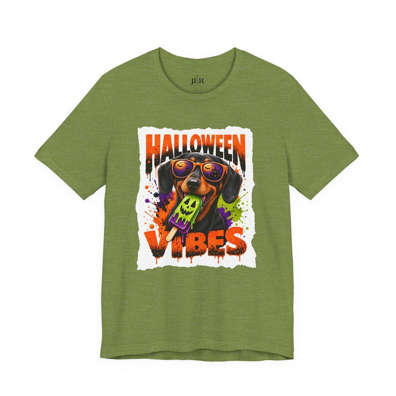 Halloween Vibes Dachshund Tee | Halloween Dog Graphic T-Shirt image 10