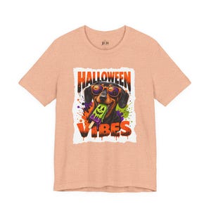 Halloween Vibes Dachshund Tee | Halloween Dog Graphic T-Shirt image 5