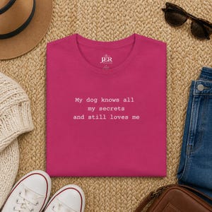 Funny Dog Mom Tee, Minimalist Text, Soft Cotton, Pet Lover Humor