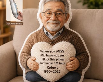 Personalized Memorial Hug Pillow, Custom Remembrance Keepsake, Comforting Sympathy Gift