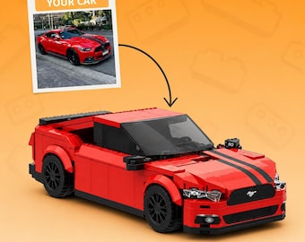 Individuelles LEGO-Auto nach Foto, personalisiertes Modellauto aus Steinen, individuelles Autogeschenk, Bau dein eigenes Auto, personalisiertes Automodell, Geschenk für Autoliebhaber