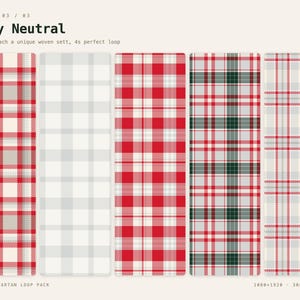 Christmas Tartan TikTok Live Background Bundle | 15 Seamless Looping Holiday Plaid Videos | Red Green Gold Vertical 9:16 MP4 OBS Stream image 4