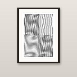 LeWitt Field n. 111 / Disegno originale 1/1 a plotter, griglia di linee intrecciate tracciata a mano, firmato a inchiostro, arte murale minimalista formato A3 immagine 1