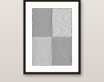 LeWitt Field Nr. 111 | Originale 1/1-Zeichnung mit Plotter, handgezeichnetes Linienraster, signiertes A3-Kunstwerk im minimalistischen Stil