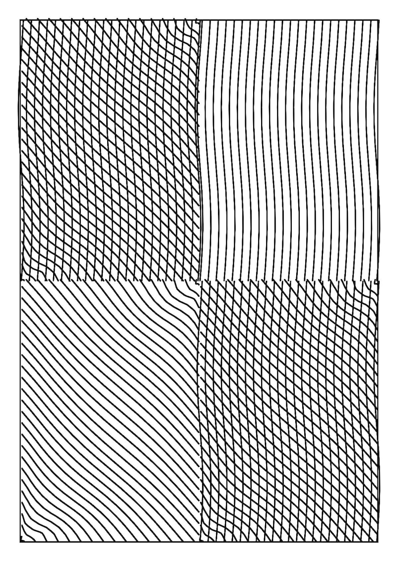 LeWitt Field n. 111 / Disegno originale 1/1 a plotter, griglia di linee intrecciate tracciata a mano, firmato a inchiostro, arte murale minimalista formato A3 immagine 2