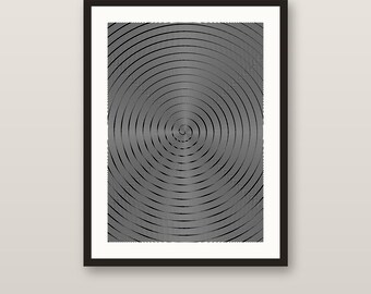 Moiré Nr. 957 | Originale 1/1-Stiftplotterzeichnung, handgezeichnete dichte Spirale, signierte Archivtinte, A3-Op-Art-Wandkunst