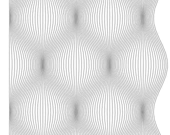 Op-Art Nr. 288 | Originale 1/1-Stiftplotterzeichnung, handgezeichnete Riley-Welle, signierte geometrische Wandkunst im A3-Format mit Archivtinte