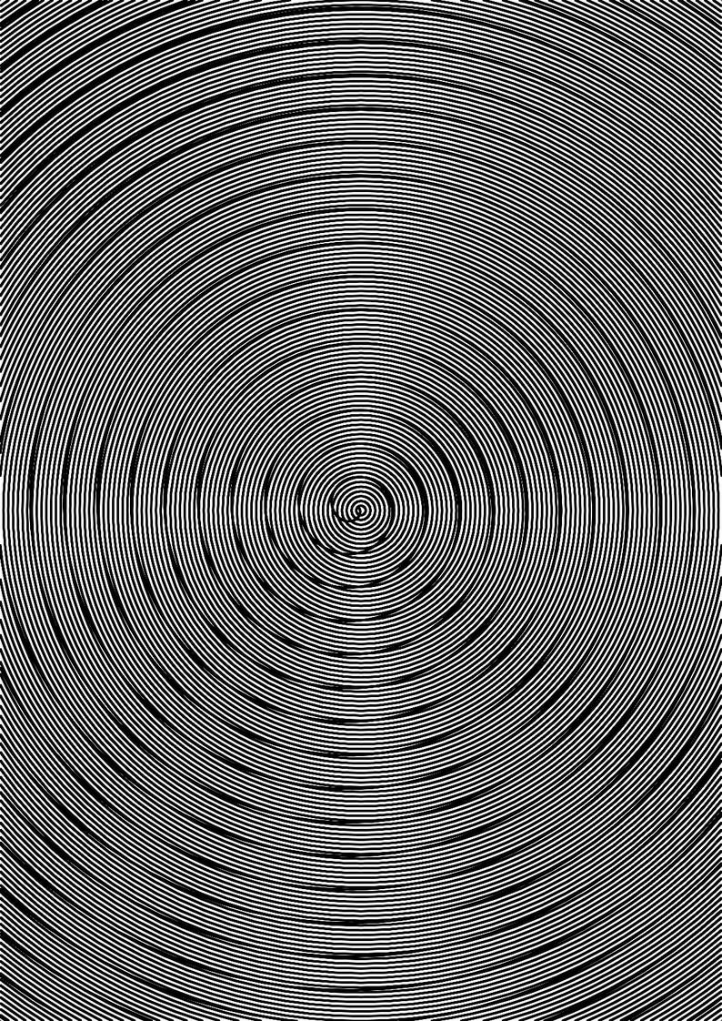 Moiré No. 957 | Original 1/1 Pen Plotter Drawing, Hand-Plotted Dense Spiral, Signed Archival Ink A3 Op Art Wall Art image 2