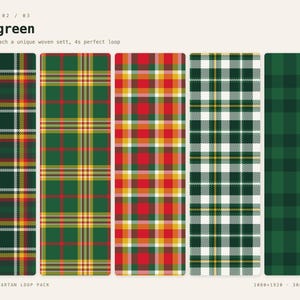 Christmas Tartan TikTok Live Background Bundle | 15 Seamless Looping Holiday Plaid Videos | Red Green Gold Vertical 9:16 MP4 OBS Stream image 3