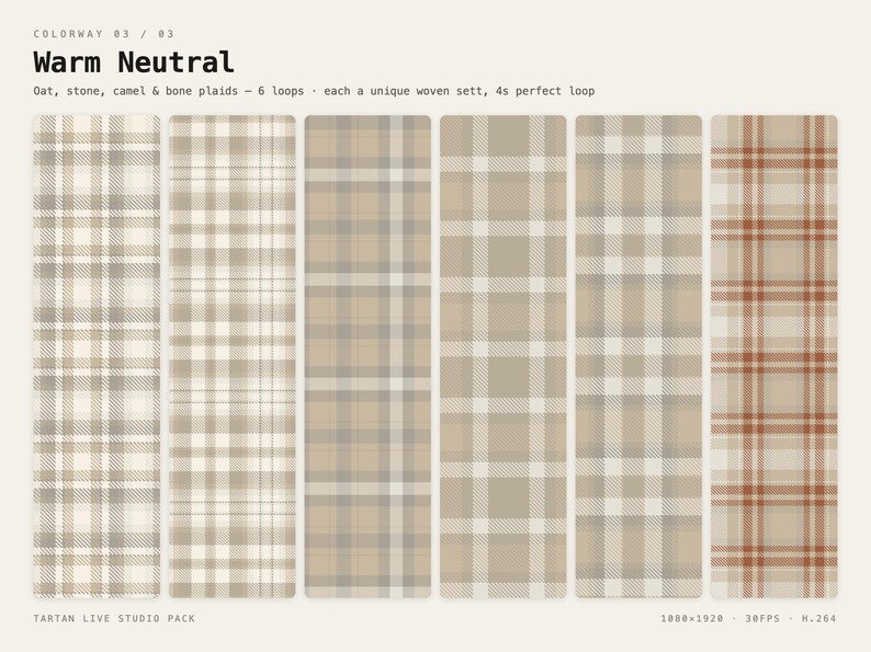 Tartan Plaid TikTok Live Backgrounds | 20 Seamless Looping Videos (Digital Download) image 2