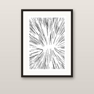 Flow Field No. 262 | Original 1/1 Pen Plotter Drawing, Hand-Plotted Radial Burst, Signed Archival Ink A3 Abstract Wall Art image 1