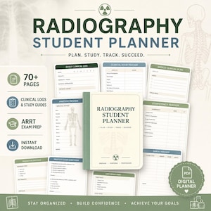 Studentenplanner radiografie, klinische logboeken, ARRT-examenvoorbereiding (pdf-download)