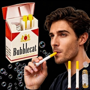bubblecat bubble cigarette PacksRealistic Cigarette Bubble Blowers, Mini Cigarette Bubbles Maker for Stress Relief, Fun Party Gift for Adults : Toys & Games go cooler or candy wall Axonkit 5PCS Bubble Cigarette Toy,