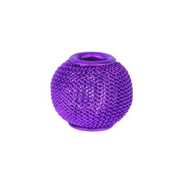 20x17mm Large Hole Purple Mesh Metal Bead, Large Hole Charm Bead, European Charm Bead, Big Hole Bead, Euro Bead, Purple Metal Big Hole Bead