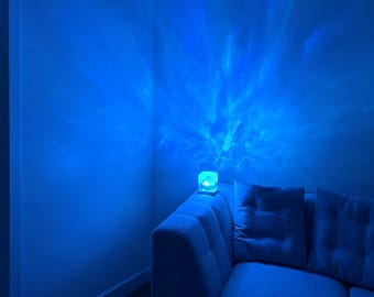16 Color Water Wave Projector Lamp – Rechargeable LED Ocean Night Light for Bedroom Decor