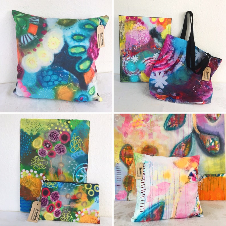 abstract painting canvas design shopping shopping bag Tote Bag