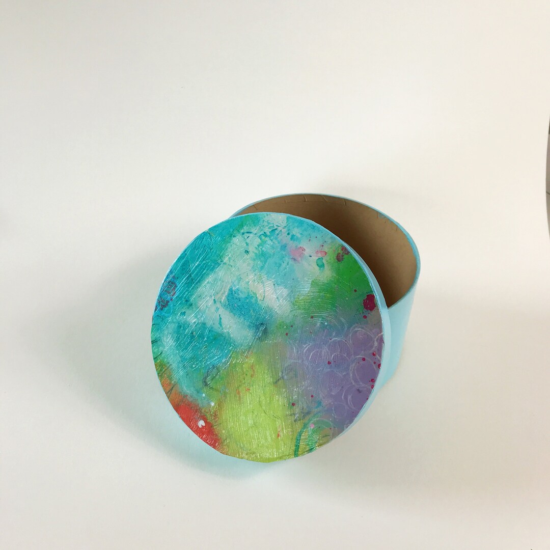 Artbox Abstract Painting Cardboard Box Etsy