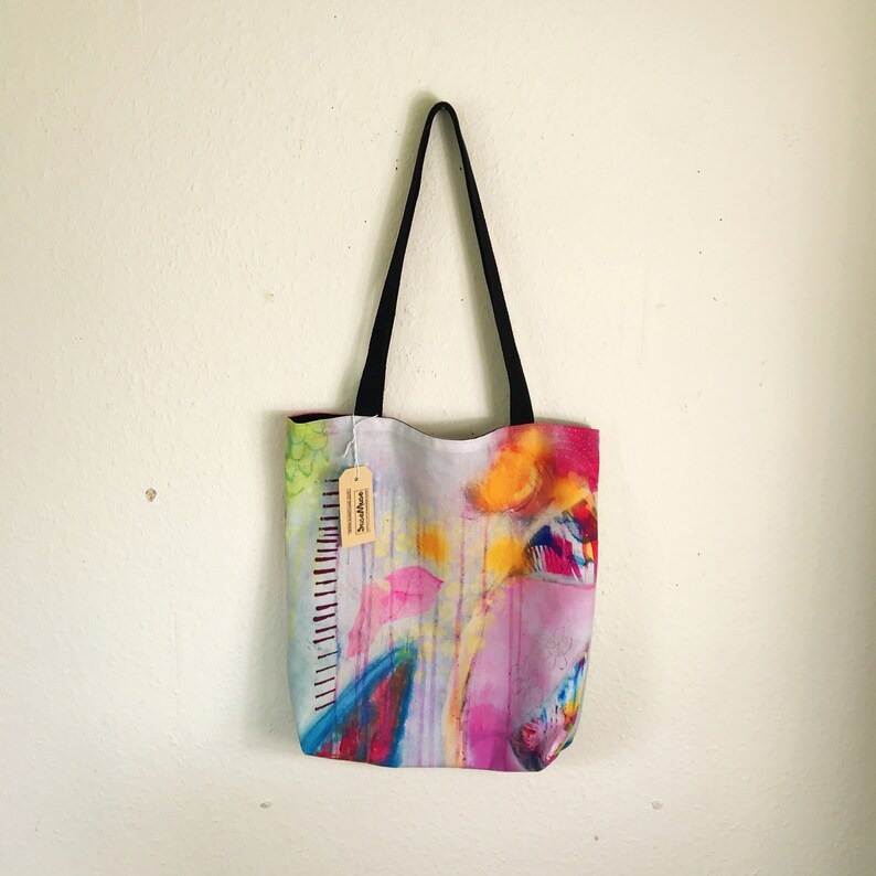 abstract painting canvas design shopping shopping bag Tote Bag