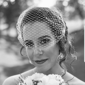 Birdcage veil bridal,Wedding birdcage veil,Ivory bird cage veil,Wedding veil. Bridal veil,Wedding fascinatores,Bridal Fascinators,Rhinestone 9 X 12 inches