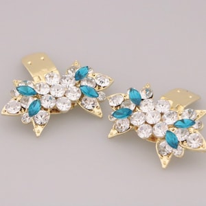 blue shoe clip wedding shoe clips blue bridal shoe clips Gold Sparkling Shoe Clips rhinestone shoe clip navy blue shoe clips Crystal jewelry