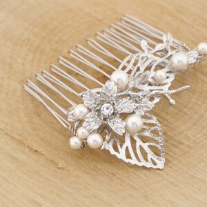bridal comb hairpiece floral Wedding headpiece Wedding hair comb Bridal hair jewelry Wedding hair accessories Bridal hair Clip Wedding comb