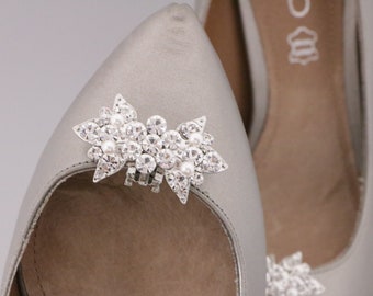 Fermagli per scarpe da sposa, Fermagli per scarpe da sposa Stile regalo da damigella d'onore, Coppia di eleganti fermagli per scarpe da sposa in cristallo con strass, Fermagli per scarpe da ballo Boho