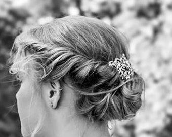 Wedding hair comb Silver Bridal hair piece Side bridal headpiece Wedding hair accessories Pearl Bridal hair comb Crystal Wedding comb Side