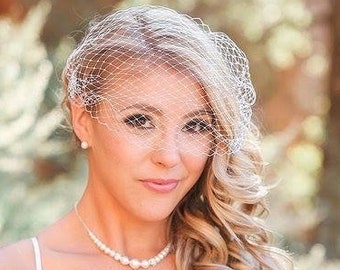 Birdcage Wedding Veil,Wedding Birdcage Veil,Bandeau Veil,Bridal Veil,Net Veil,Wedding Veil,Bridal birdcage veil,Prom hair piece,Fascinators