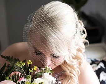 Wedding birdcage veil Hair comb Bridal fascinators veil White veil