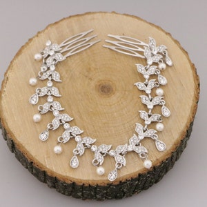 Wedding headpiece hair chain Pearl and Crystal hair chain Wedding hair jewelry hair piece Rhinestone hair chain Pearl hair chain Wedding