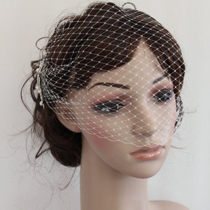 Birdcage veil bridal,Wedding birdcage veil,Ivory bird cage veil,Wedding veil. Bridal veil,Wedding fascinatores,Bridal Fascinators,Rhinestone image 4