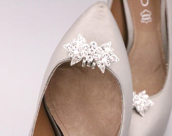 Pearl shoe clips Silver Bridal shoe clips Rose gold shoe clips Gold