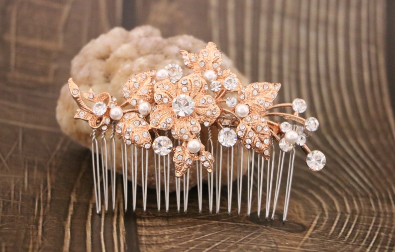 Bridal hair comb Silver Wedding hair accessories Wedding hair jewelry Side bridal headpiece Wedding hair comb Rhinestone Bridal comb Wedding image 5