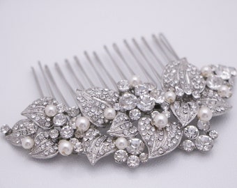 Wedding side comb Bridal Rhinestone comb Gold Wedding hair comb Crystal Bridal hair comb Wedding hair accessories floral Wedding headpiece