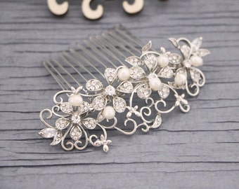Bridal hair accessories Wedding comb Side bridal headpiece Wedding hair jewelry Bridal hair Bling Wedding hair comb Rhinestone hair comb in