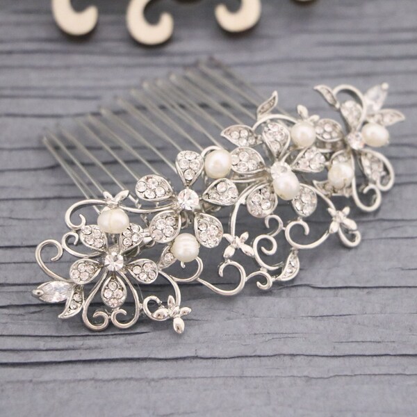 Bridal hair accessories Wedding comb Side bridal headpiece Wedding hair jewelry Bridal hair Bling Wedding hair comb Rhinestone hair comb in