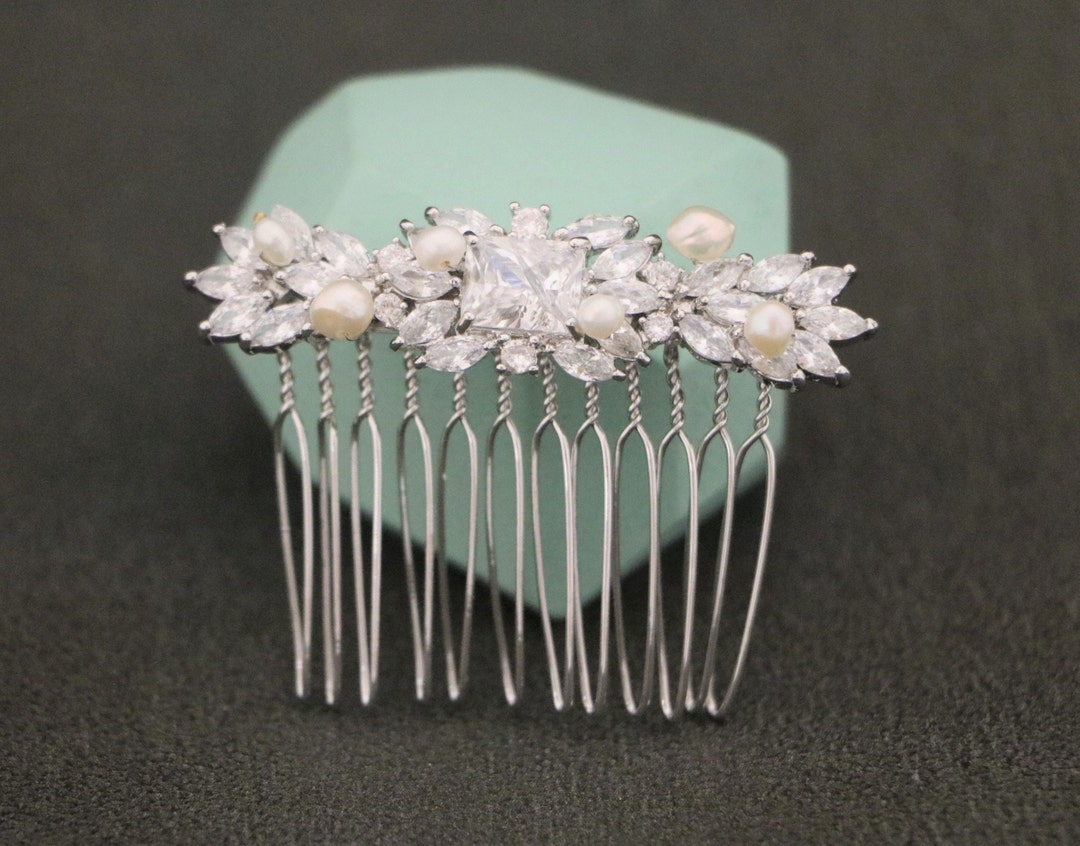 Peigne à Cheveux Ornement Vintage Argent 925 - Motif Orchidée - Style Balançoire - Neuf Sans étiquette