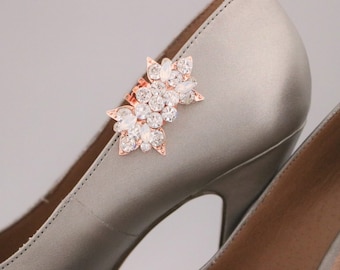 Bridal shoe clips Rose gold Wedding shoe clips Something blue shoe clips Opal crystal shoe clips Crystal Jewelry Decorations Shoe Clips Gold