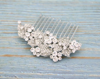 Silver bridal comb Gold Wedding hair comb Side bridal headpiece Rose gold Bridal hair comb Crystal hair piece Wedding hair jewelry Bridal