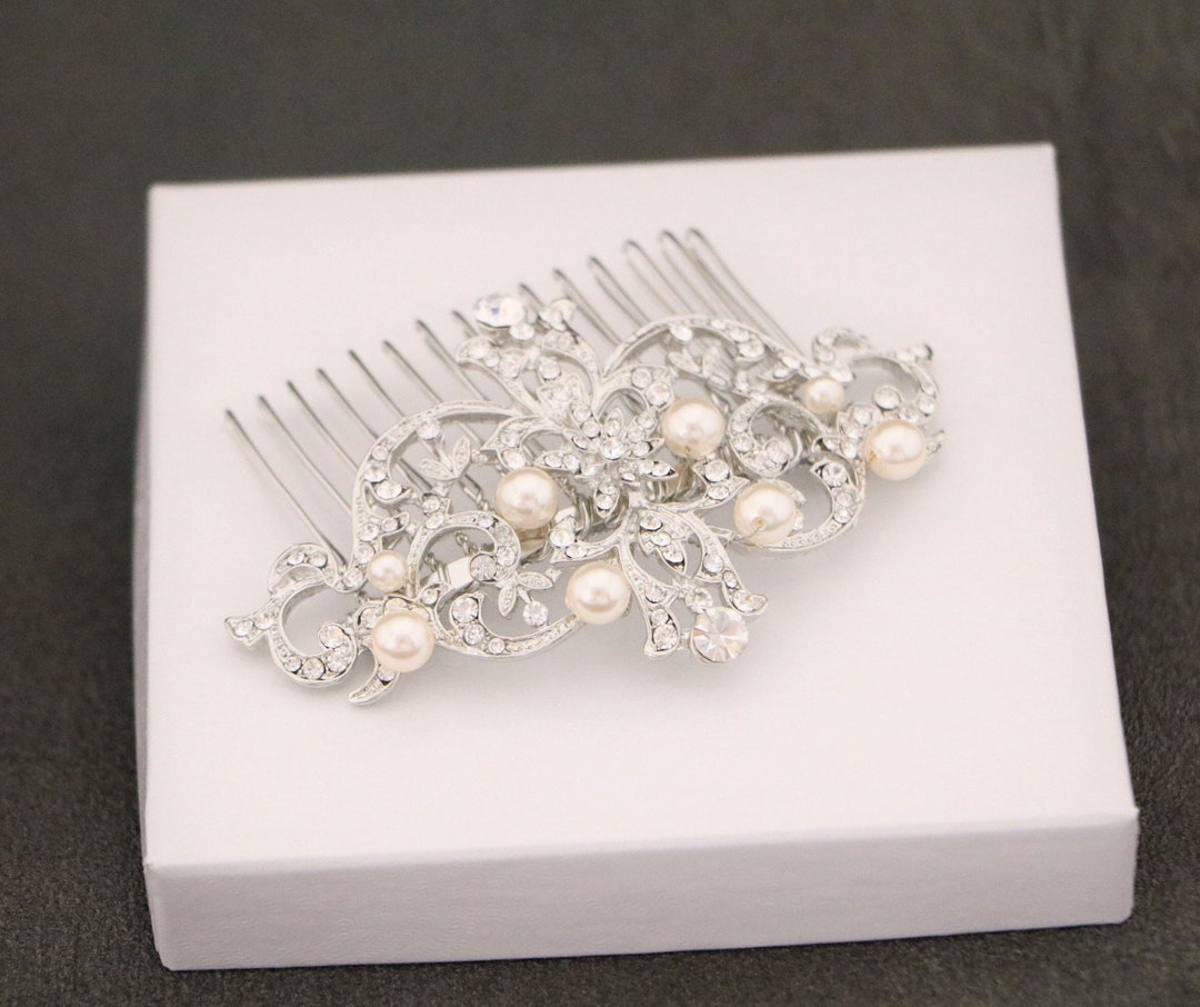 Silver Wedding Hair Comb Bridal Hair Accessories Wedding Comb Crystal