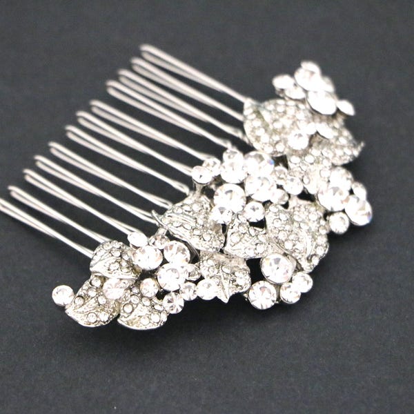 Kristall Braut Haarkamm: Silber Gold Rose Gold Hochzeit Accessoire Brauthaarteil Hochzeit Haarspange Strass Haarkamm Seitlich Hochzeitskamm