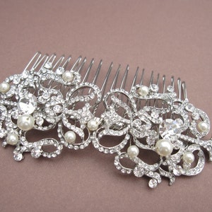 Wedding hair comb Rhinestone hair piece Wedding comb Crystal hair accessories Wedding hair bling Bridal hair comb Pearl hair clip accessory