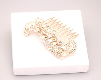 Gold Bridal hair accessories Pearl hair comb Bridal hair clip Wedding