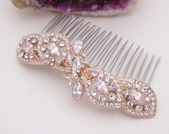 Bridal hair comb Crystal side comb Wedding hair accessories floral Rhinestone hair comb Wedding hair jewelry Bridal hair bling Side haircomb