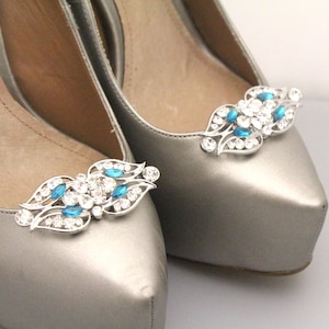 wedding shoe clips blue bridal shoe accessories shoe clips bridal Crystal shoe clips Rhinesotne Shoe clips Navy blue Wedding shoe clips Gold